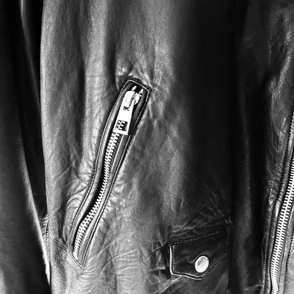 Madewell Black Leather Moto Jacket XXL - Picture 3 of 6